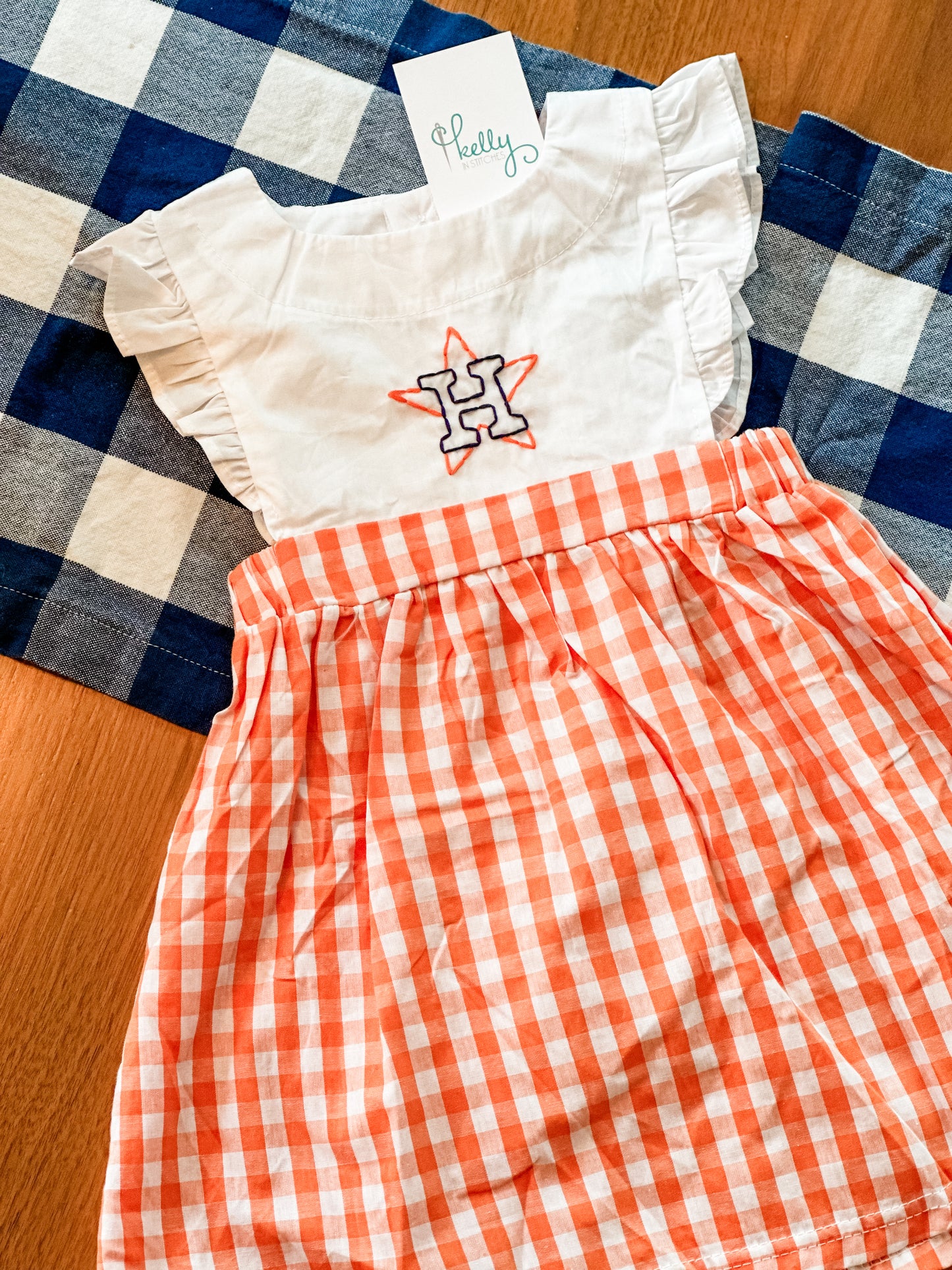 Gingham Astros Dress