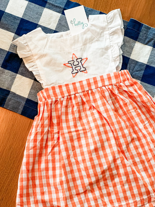 Gingham Astros Dress